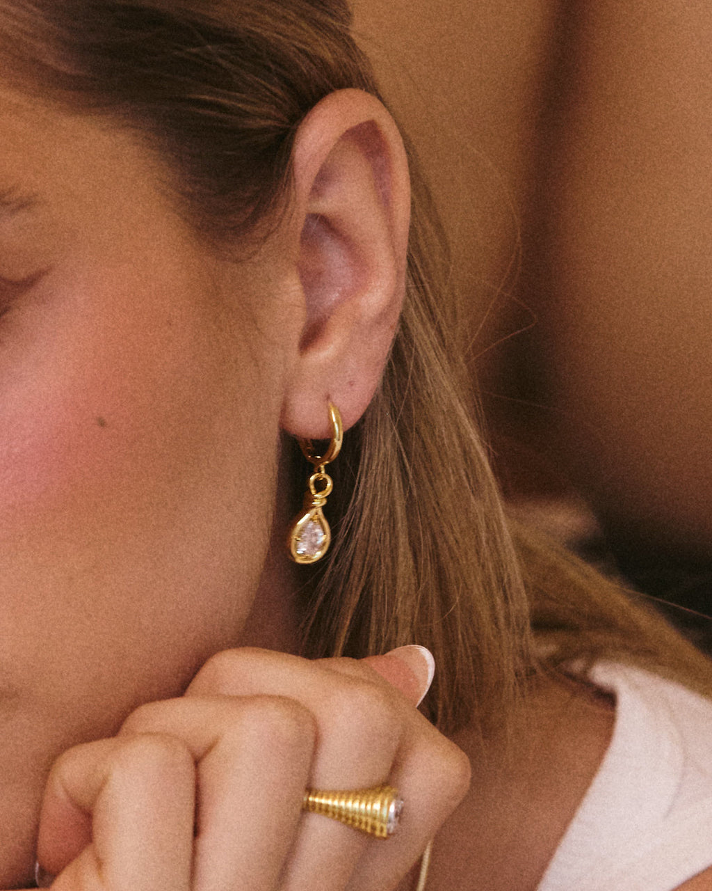 Georgia Stone Knot Hoops - Gold — alternate view