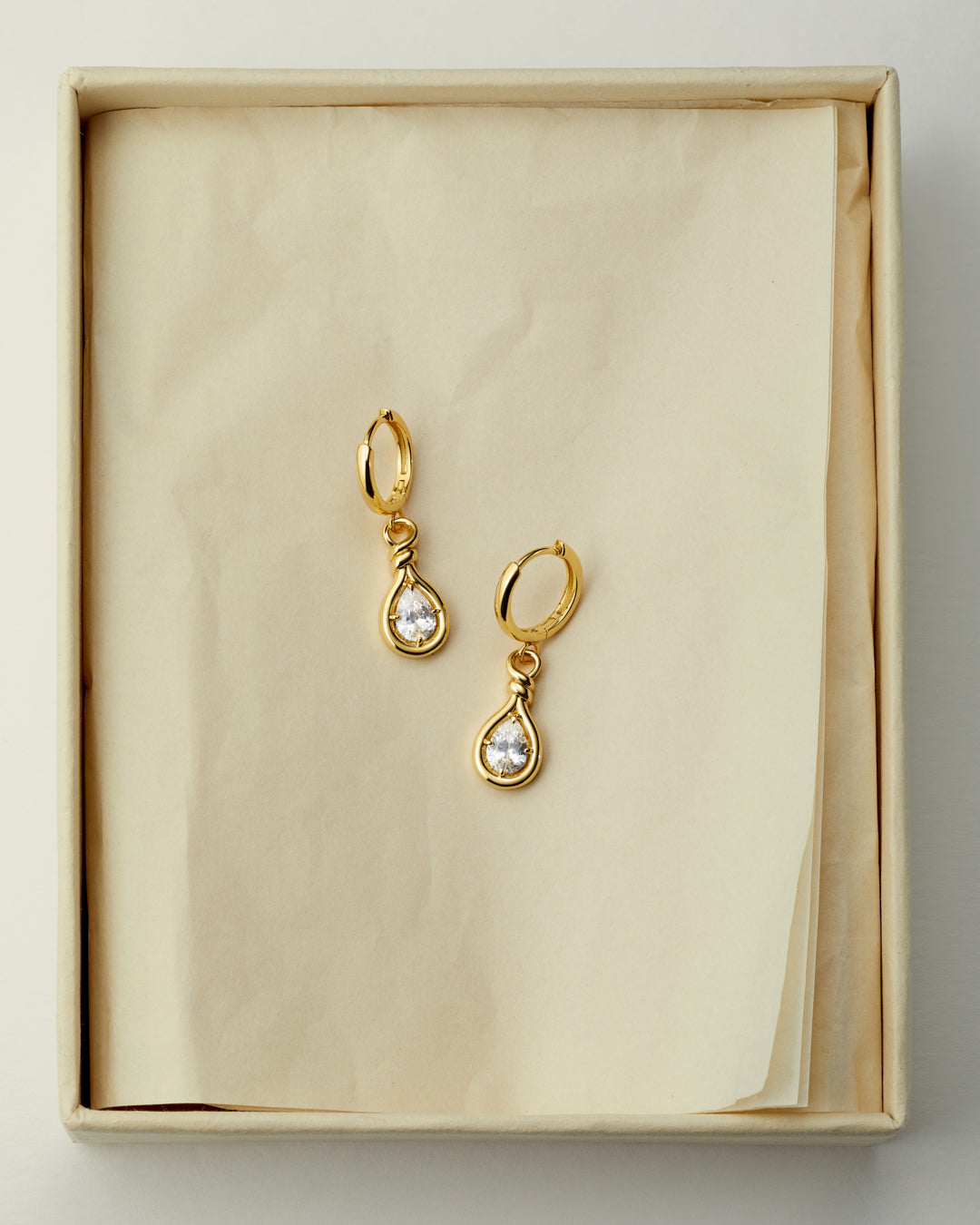 Georgia Stone Knot Hoops - Gold — detail view