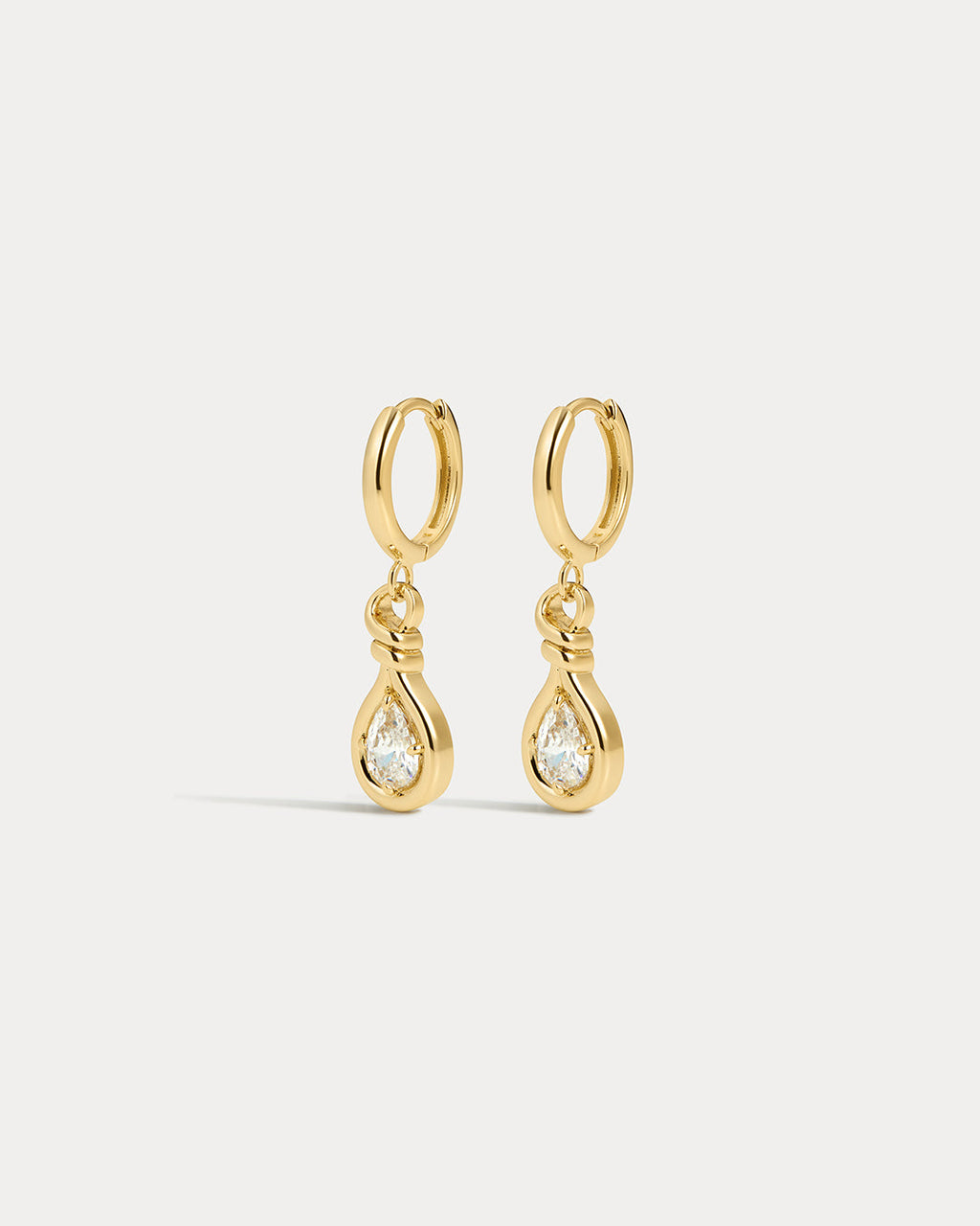 Georgia Stone Knot Hoops - Gold