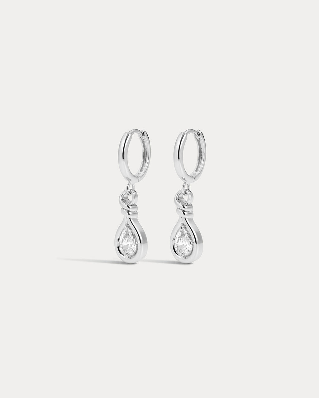 Georgia Stone Knot Hoops - Silver