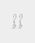 Georgia Stone Knot Hoops - Silver