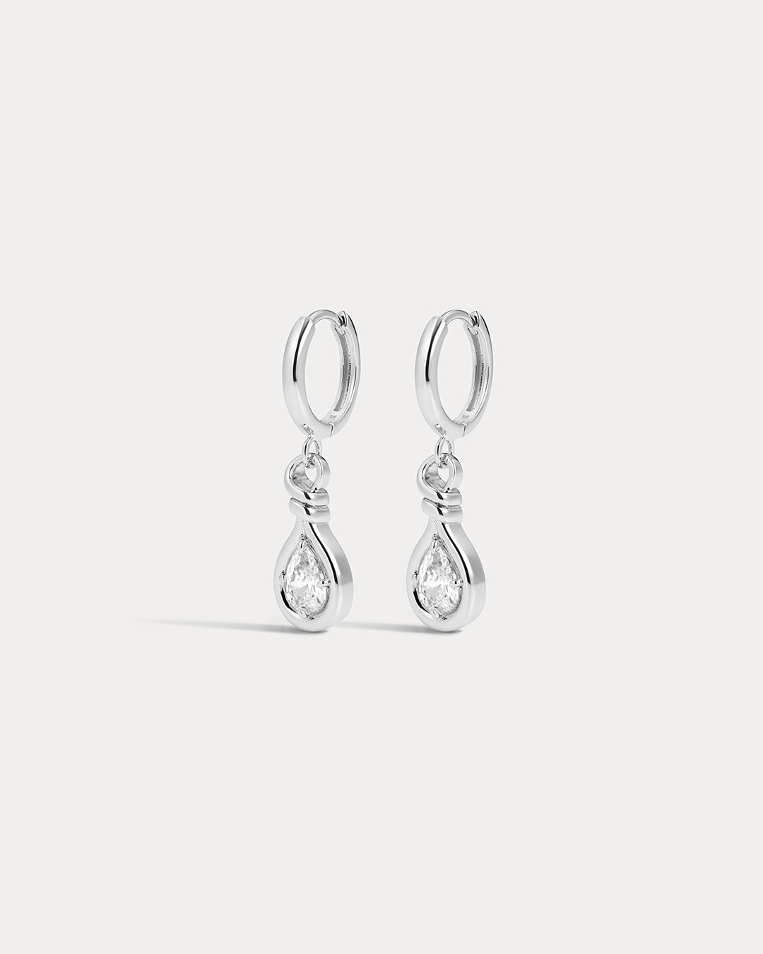 Georgia Stone Knot Hoops - Silver