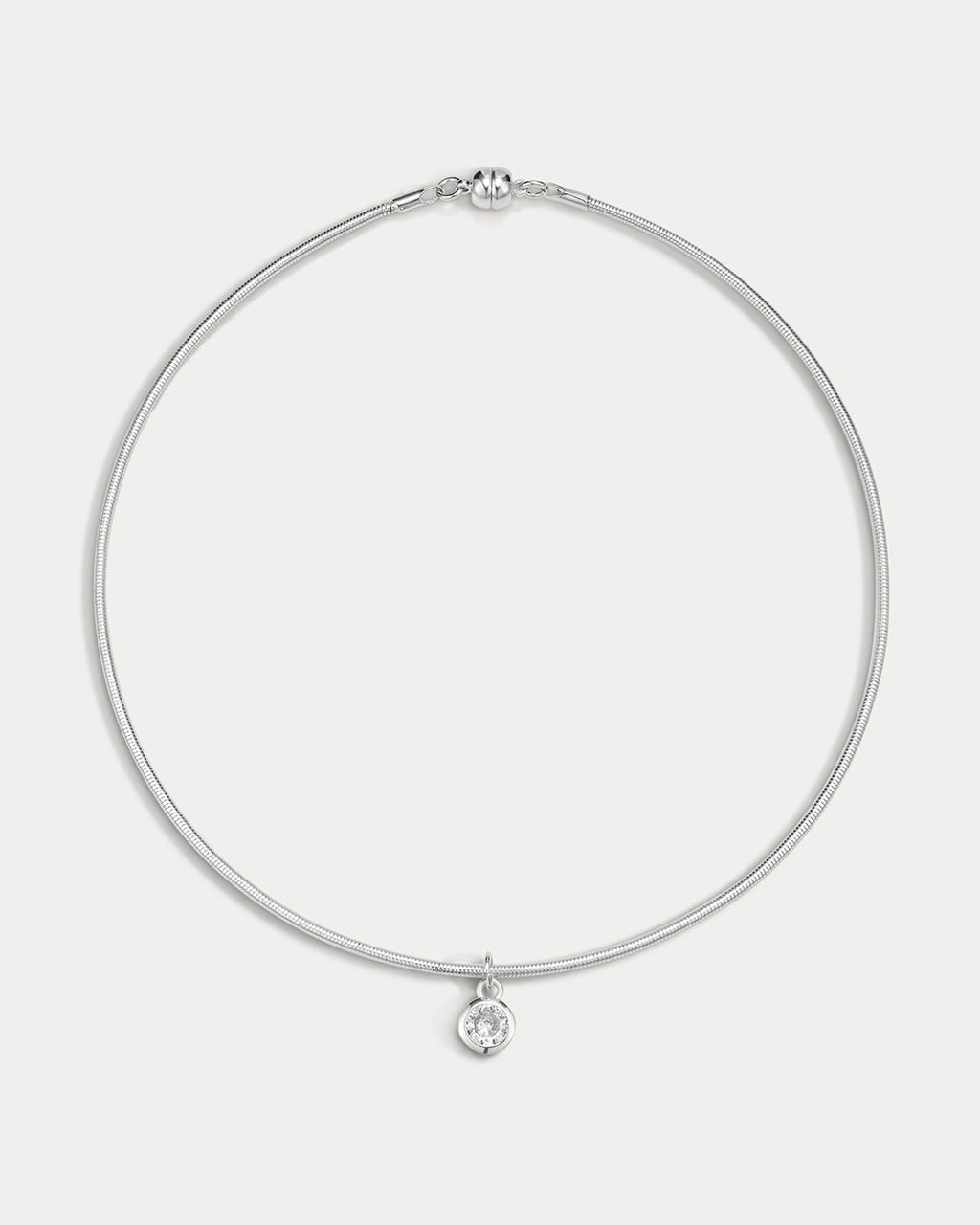 Georgia Stone Omega Necklace - Silver