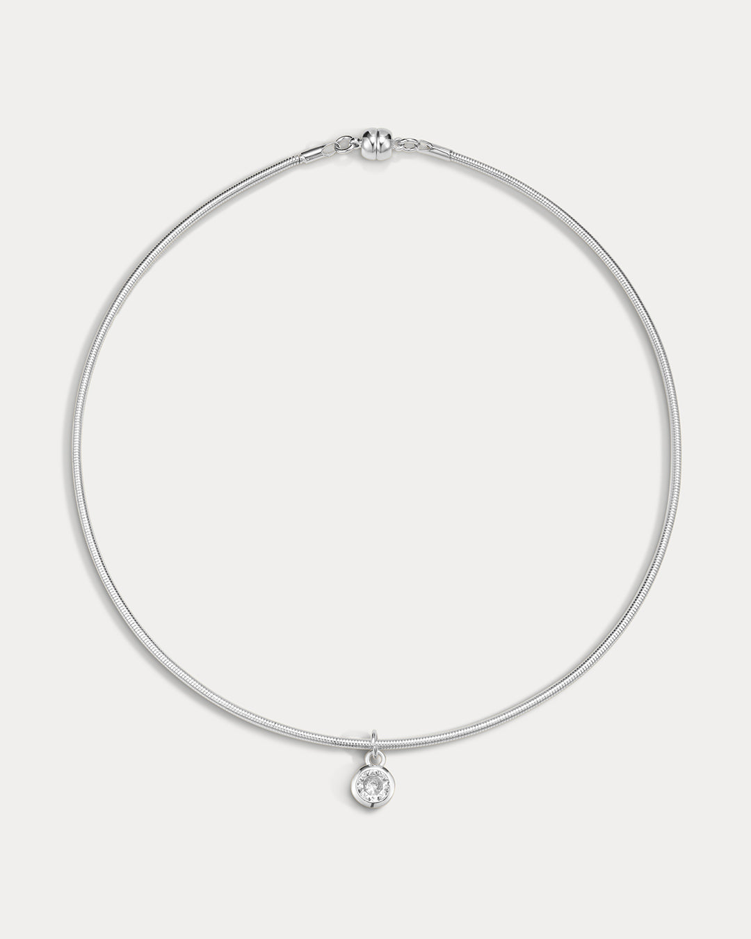 Georgia Stone Omega Necklace - Silver