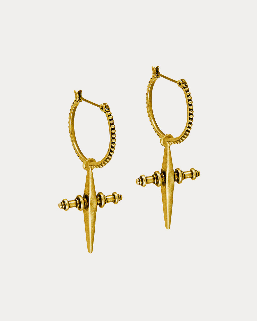 Cross Hoops - Gold