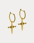 Cross Hoops - Gold