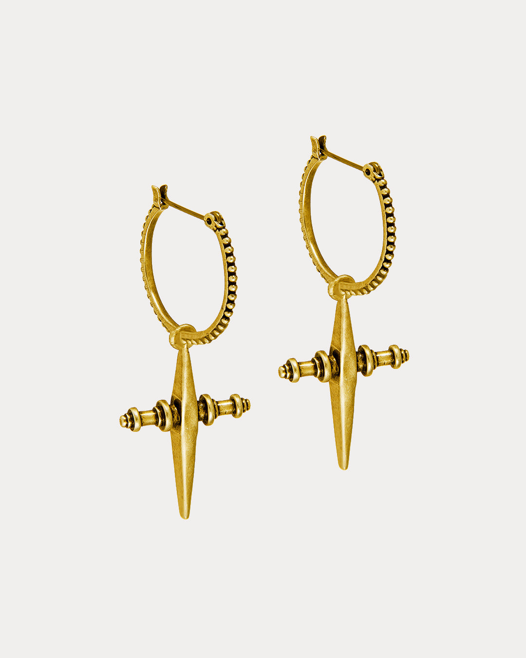 Cross Hoops - Gold