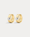 Luna Bezel Hoops - Gold