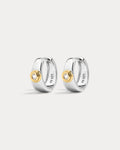 Luna Bezel Hoops - Silver