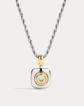 Luna Bezel Pendant Necklace - Silver