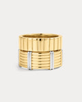 Luna Bezel Ring Set - Gold