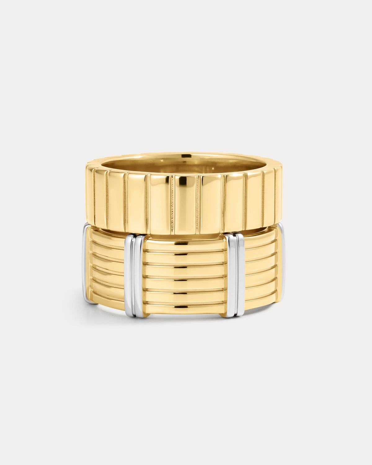 Luna Bezel Ring Set - Gold
