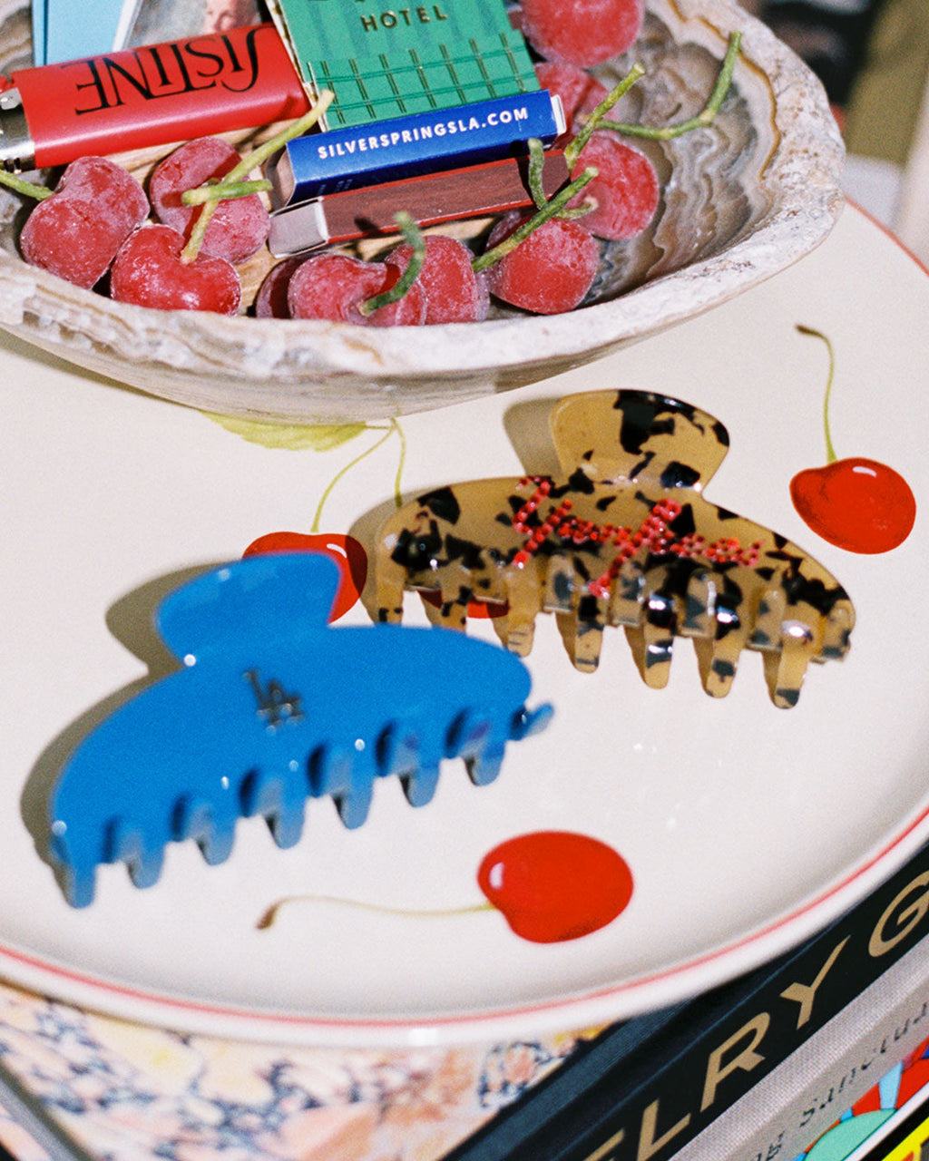 The MLB Team Logo Charm Hair Clip — detail view