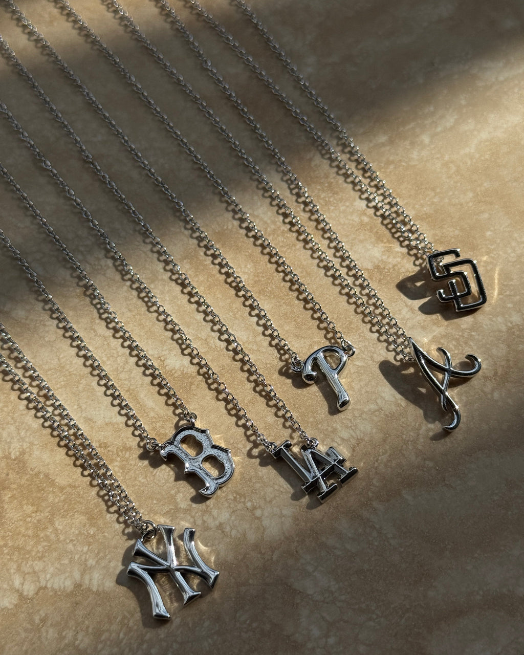 MLB Logo Charm Necklace in Silver — alternate view 2