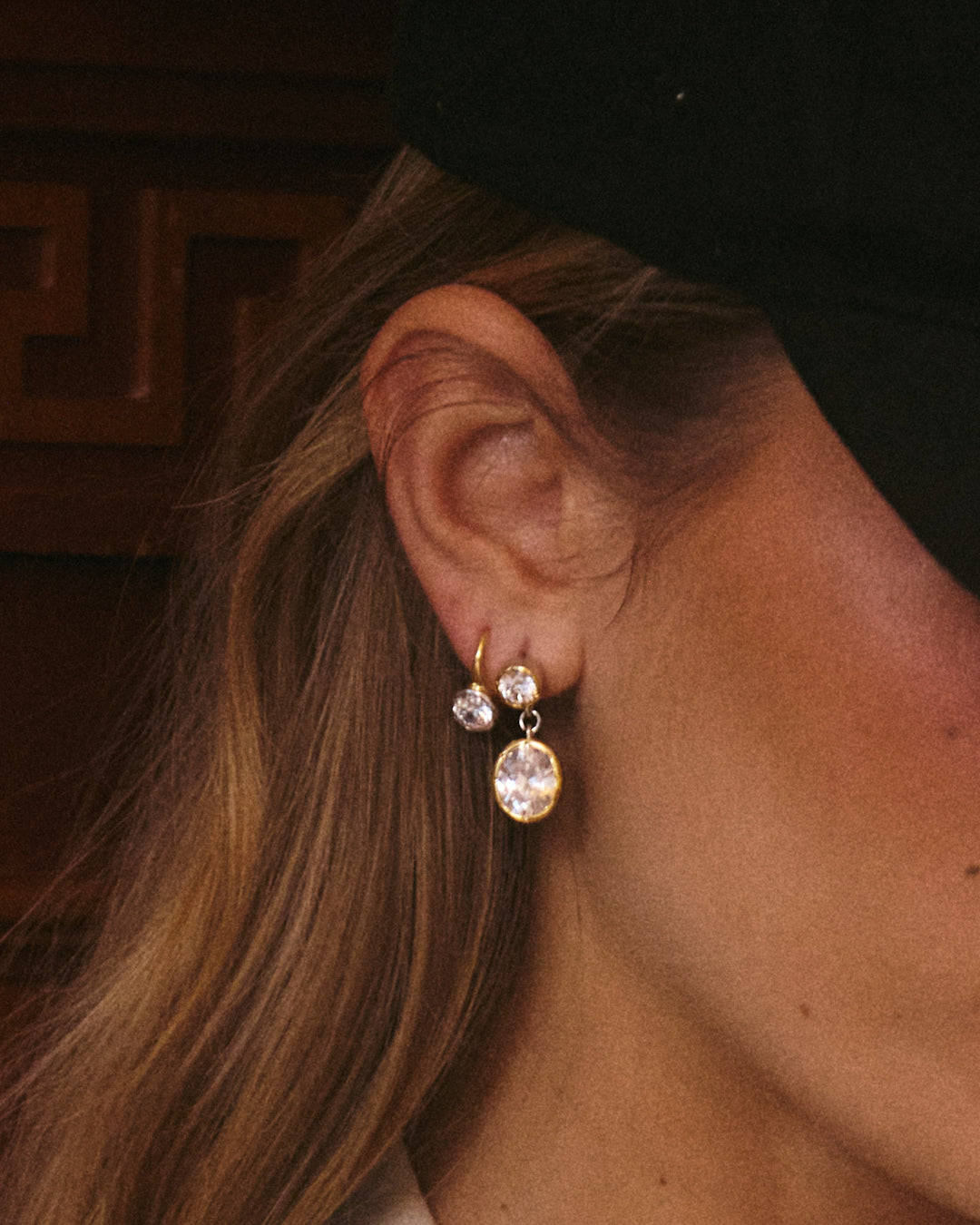 Marais Drop Studs - Gold - Earrings — detail view