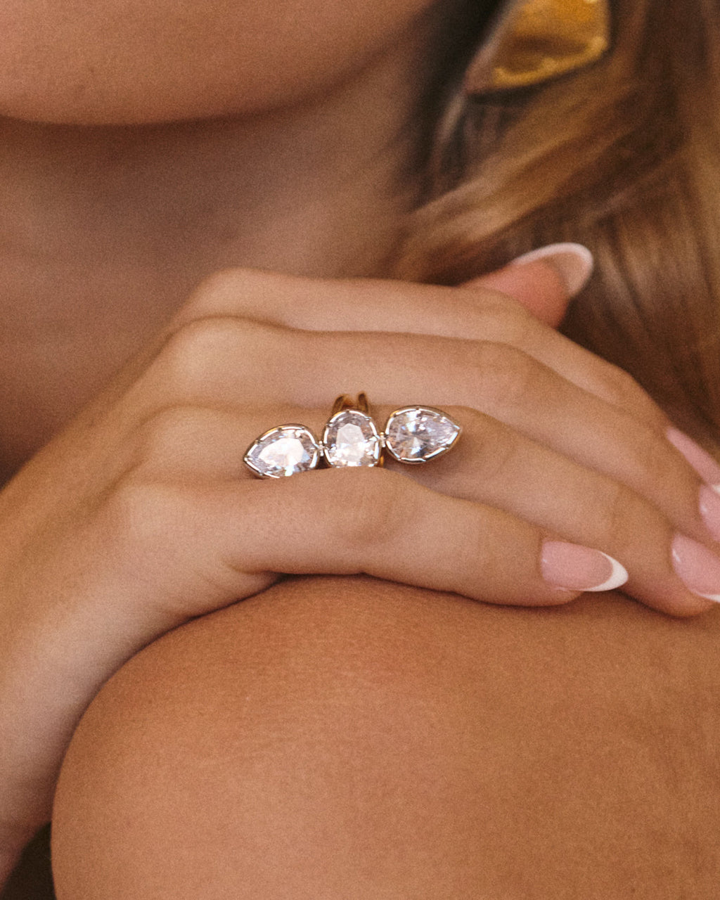 Marais Triple Statement Ring - Gold — alternate view