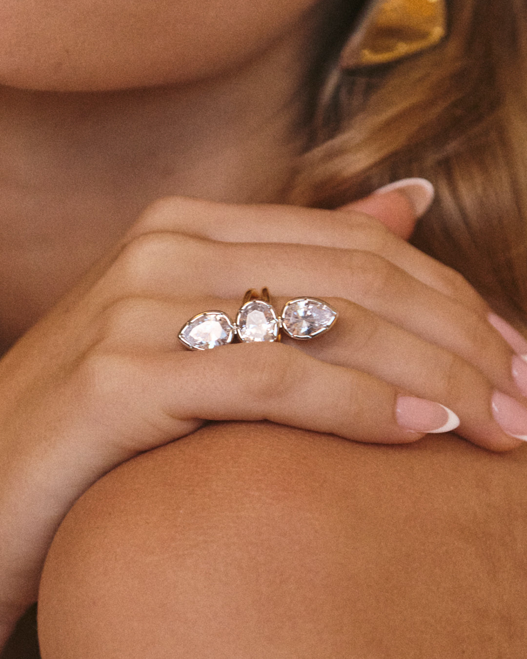 Marais Triple Statement Ring - Gold — alternate view
