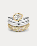 Marais Wave Ring Set - Silver