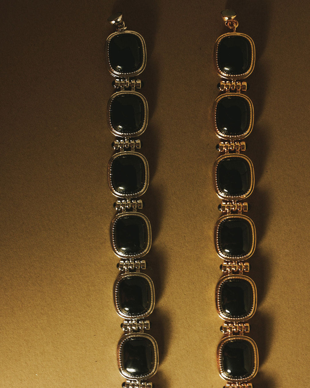 Midnight Mesa Beaded Bracelet - Gold in Silver — detail view
