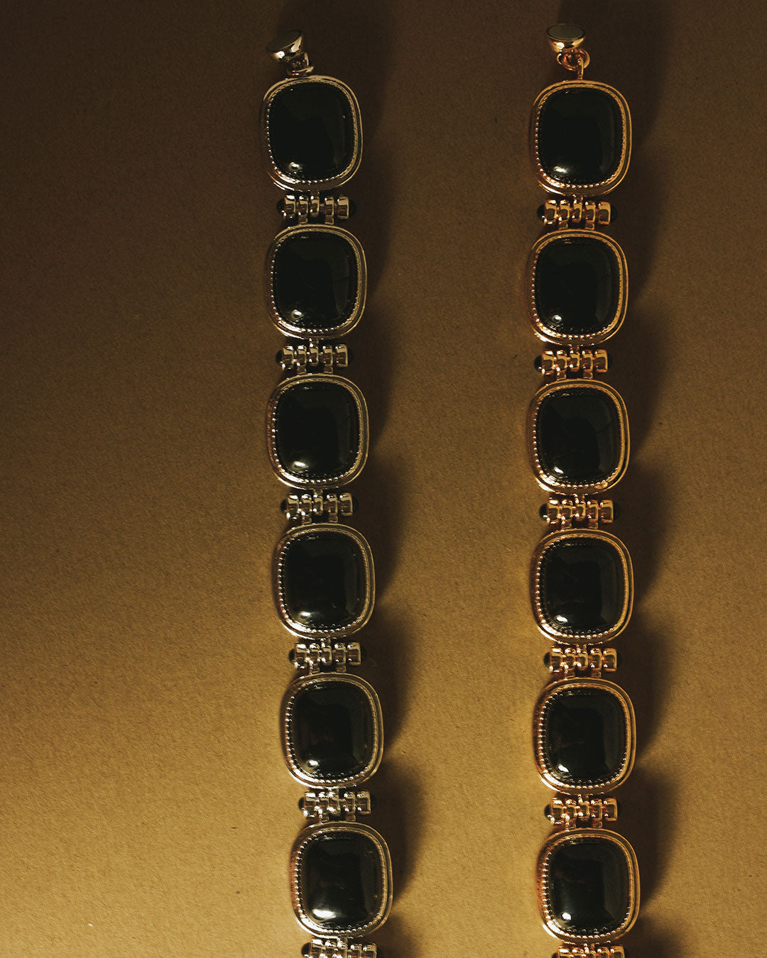 Midnight Mesa Beaded Bracelet - Gold in Silver — detail view