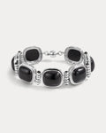 Midnight Mesa Beaded Bracelet - Silver