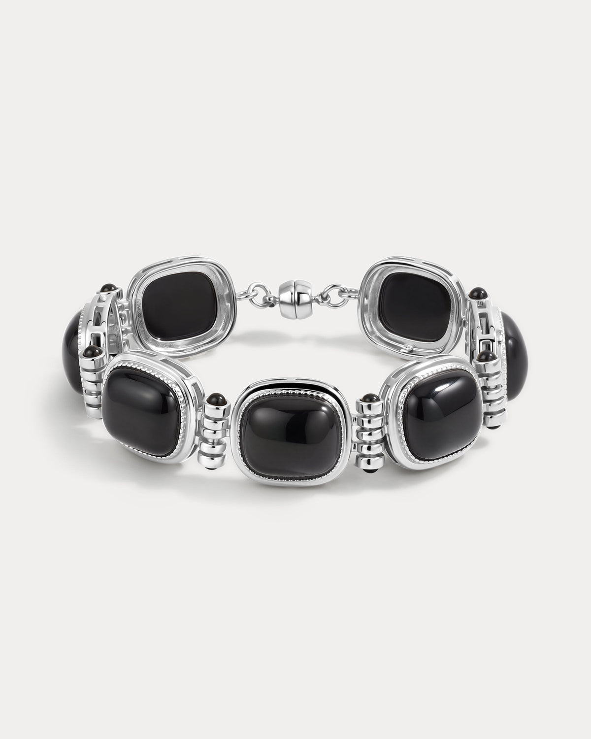 Midnight Mesa Beaded Bracelet - Silver