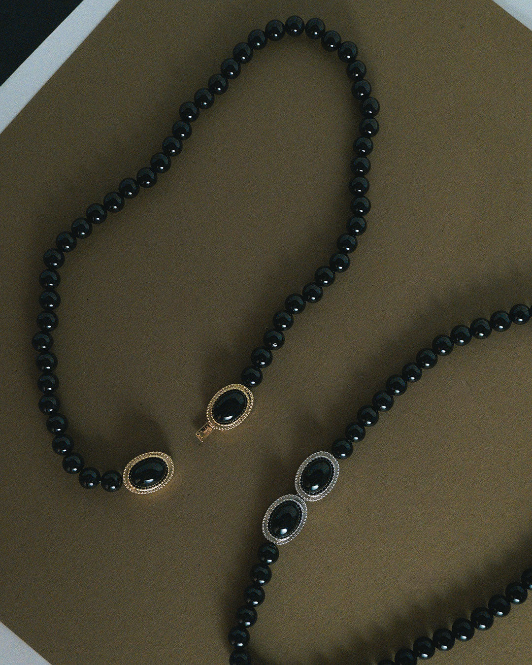 Midnight Mesa Beaded Necklace - Silver — detail view