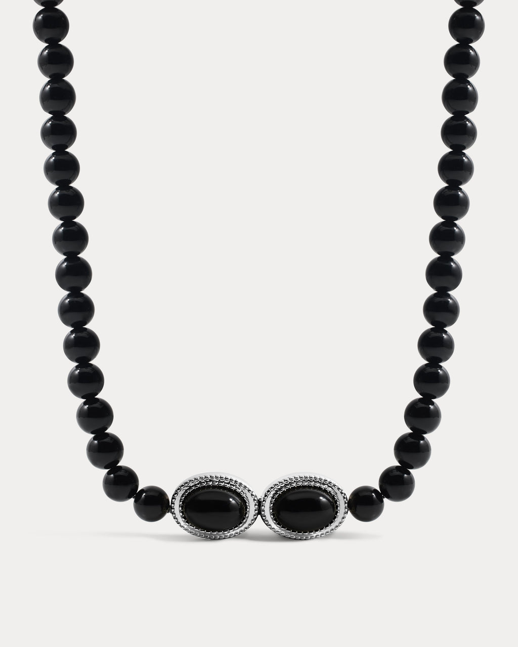 Midnight Mesa Beaded Necklace - Silver
