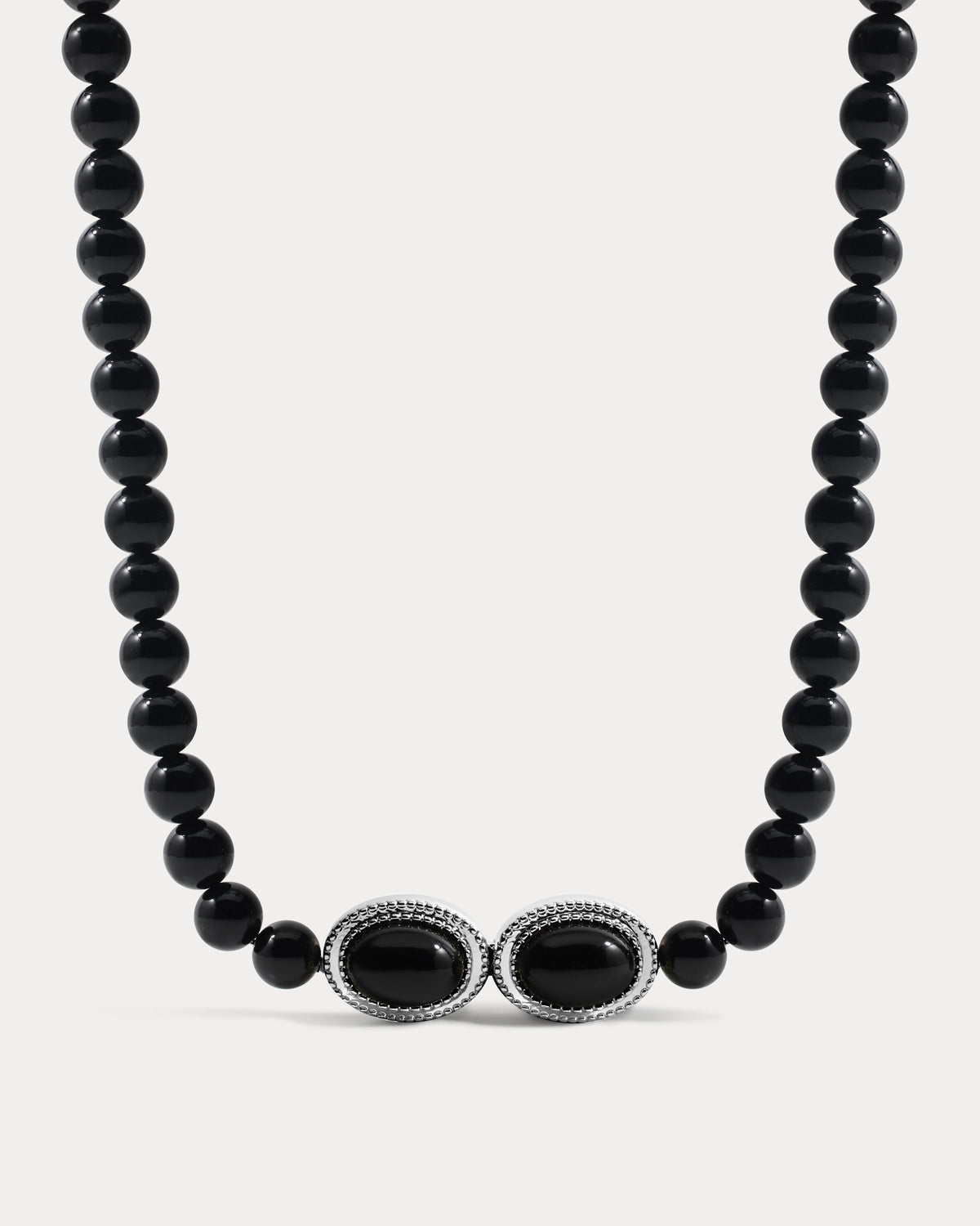 Midnight Mesa Beaded Necklace - Silver