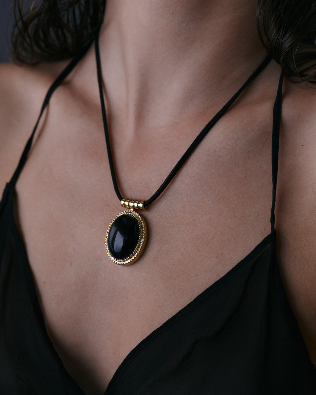 Midnight Mesa Cord Necklace - Gold — alternate view