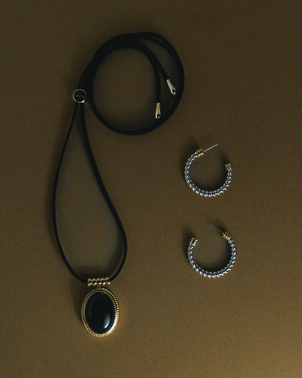 Midnight Mesa Cord Necklace - Gold — another angle