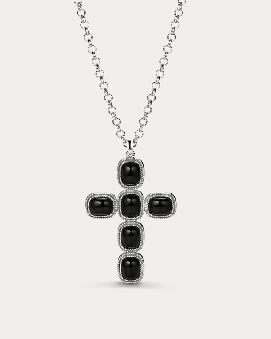 Midnight Mesa Cross Necklace - Silver