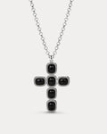 Midnight Mesa Cross Necklace - Silver