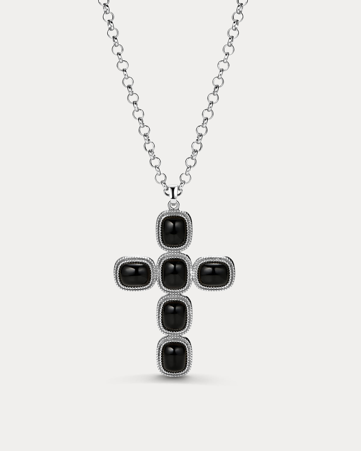 Midnight Mesa Cross Necklace - Silver