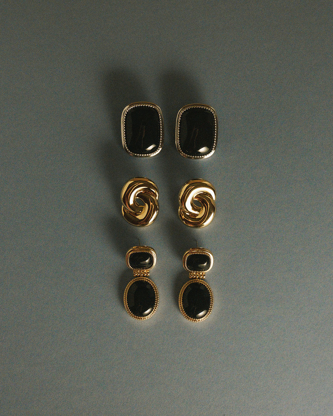 Midnight Mesa Drop Studs - Gold - Earrings — detail view