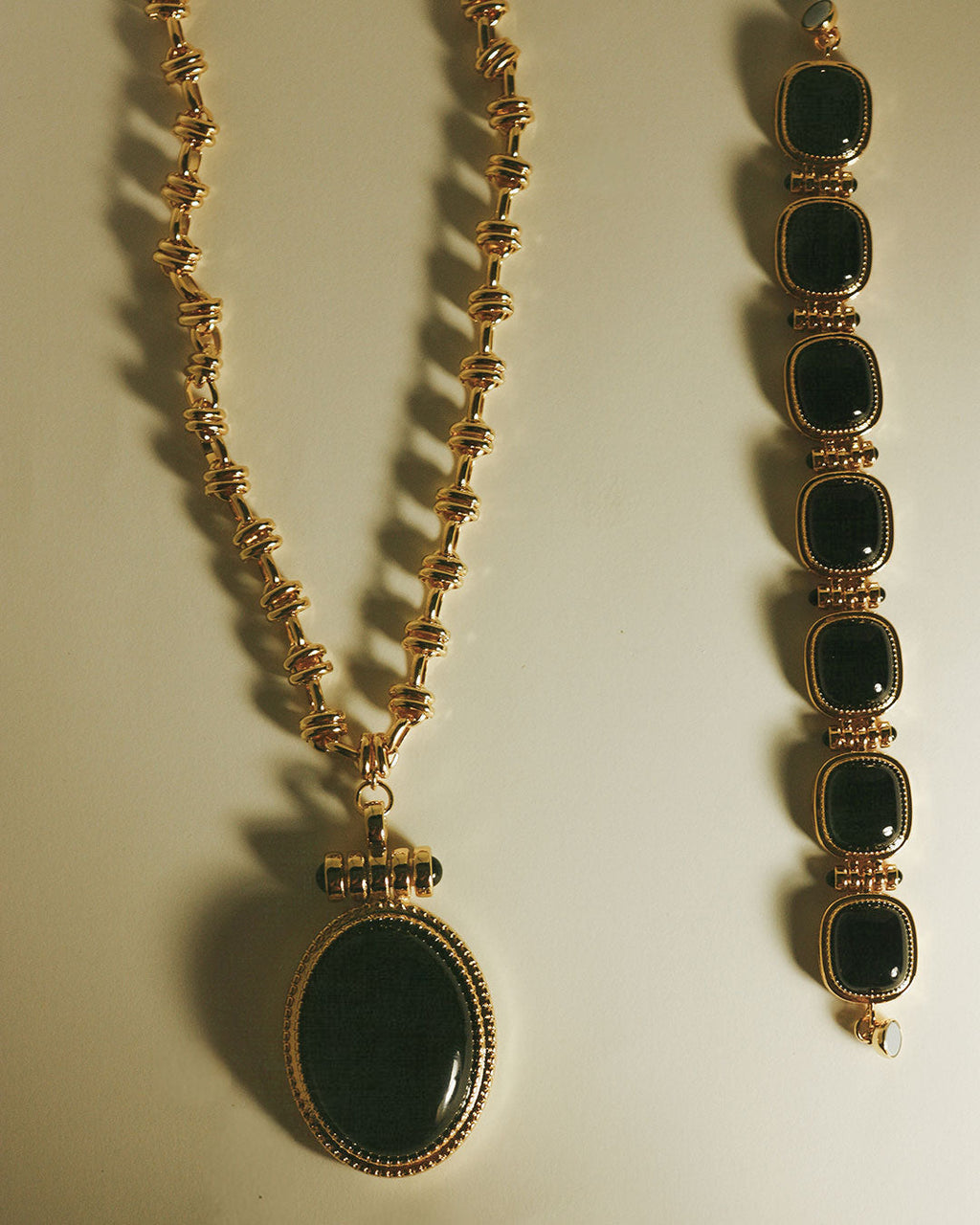 Midnight Mesa Pendant Necklace - Gold — another angle