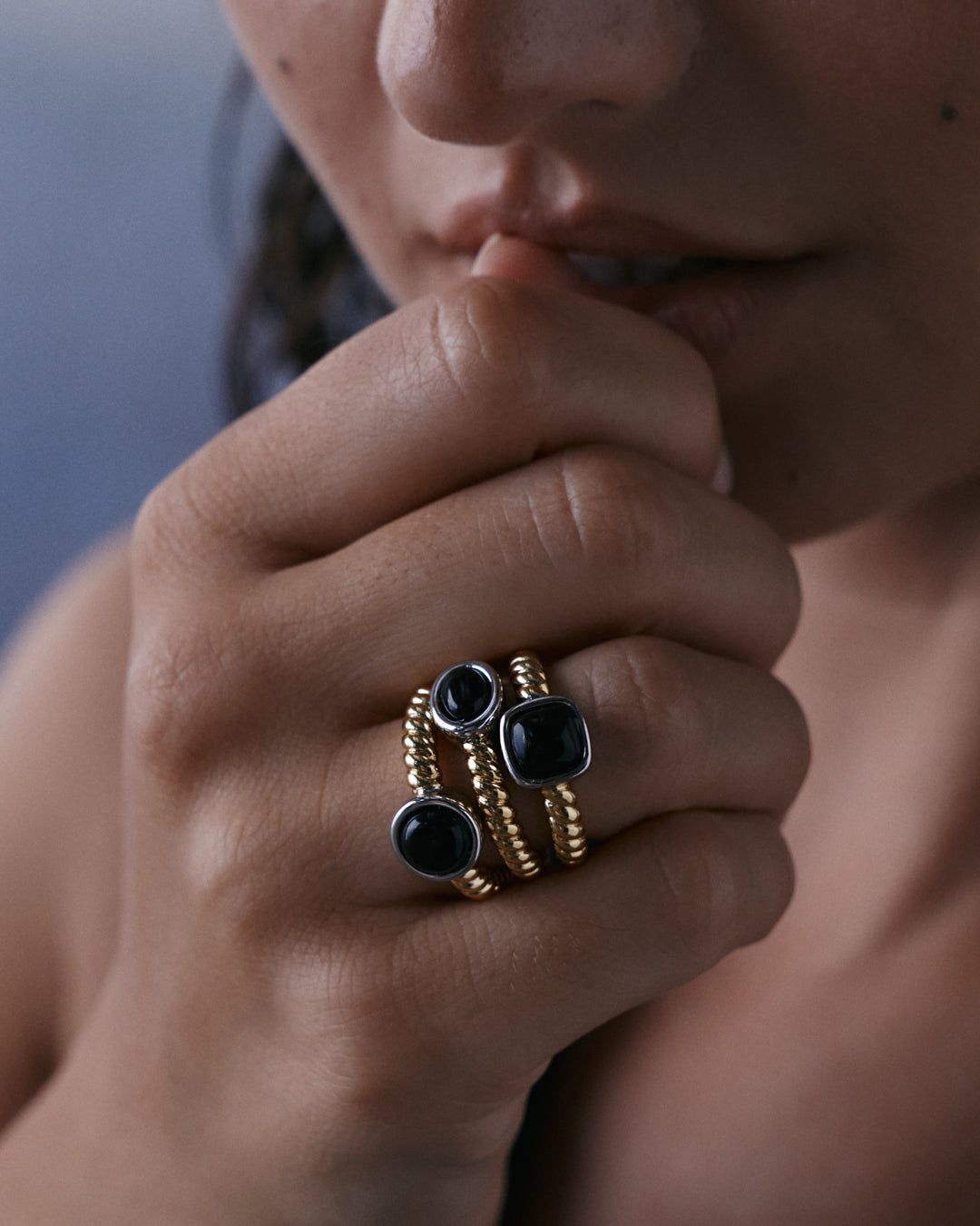 Midnight Mesa Ring Set - Gold — alternate view