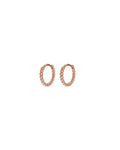 Mini Continuous Beaded Huggies - Rose Gold - Earrings