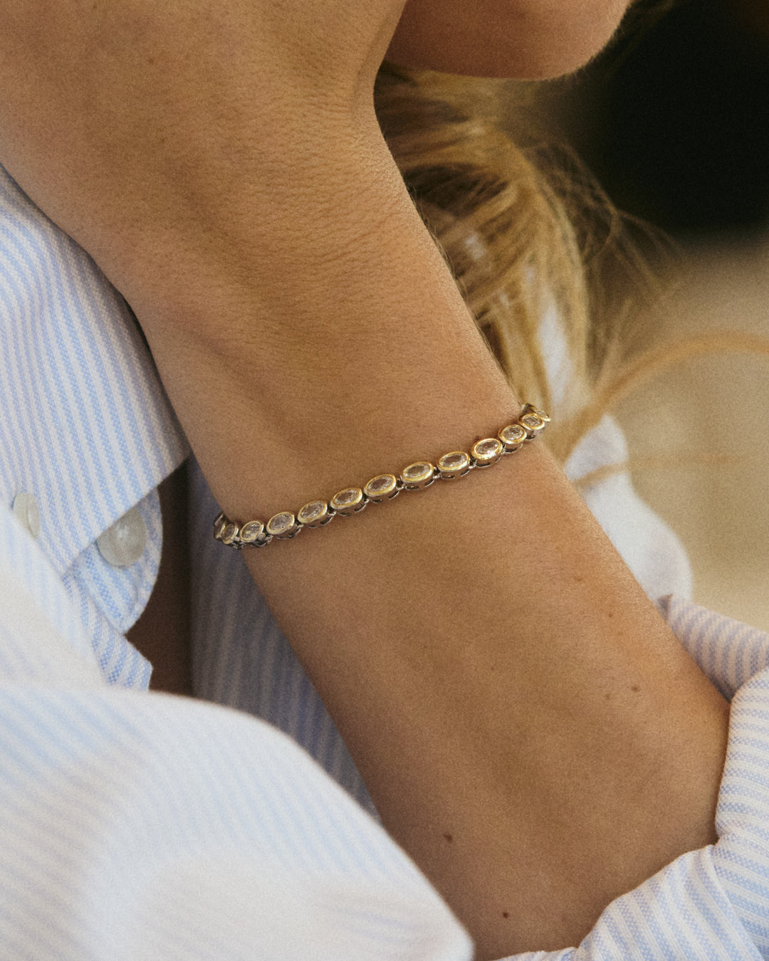 Palais Tennis Bracelet - Silver — another angle
