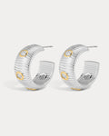 Pavé Georgia Ridged Hoops - Silver