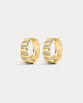Pavé Marbella Ridged Hoops - Gold