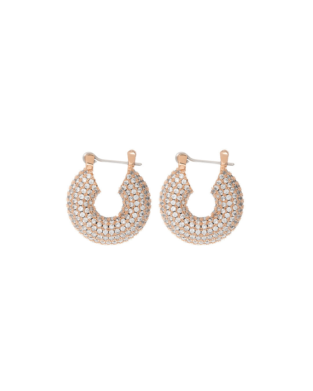 Pavé Mini Donut Hoops - Rose Gold