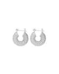 Pave Mini Donut Hoops- Silver
