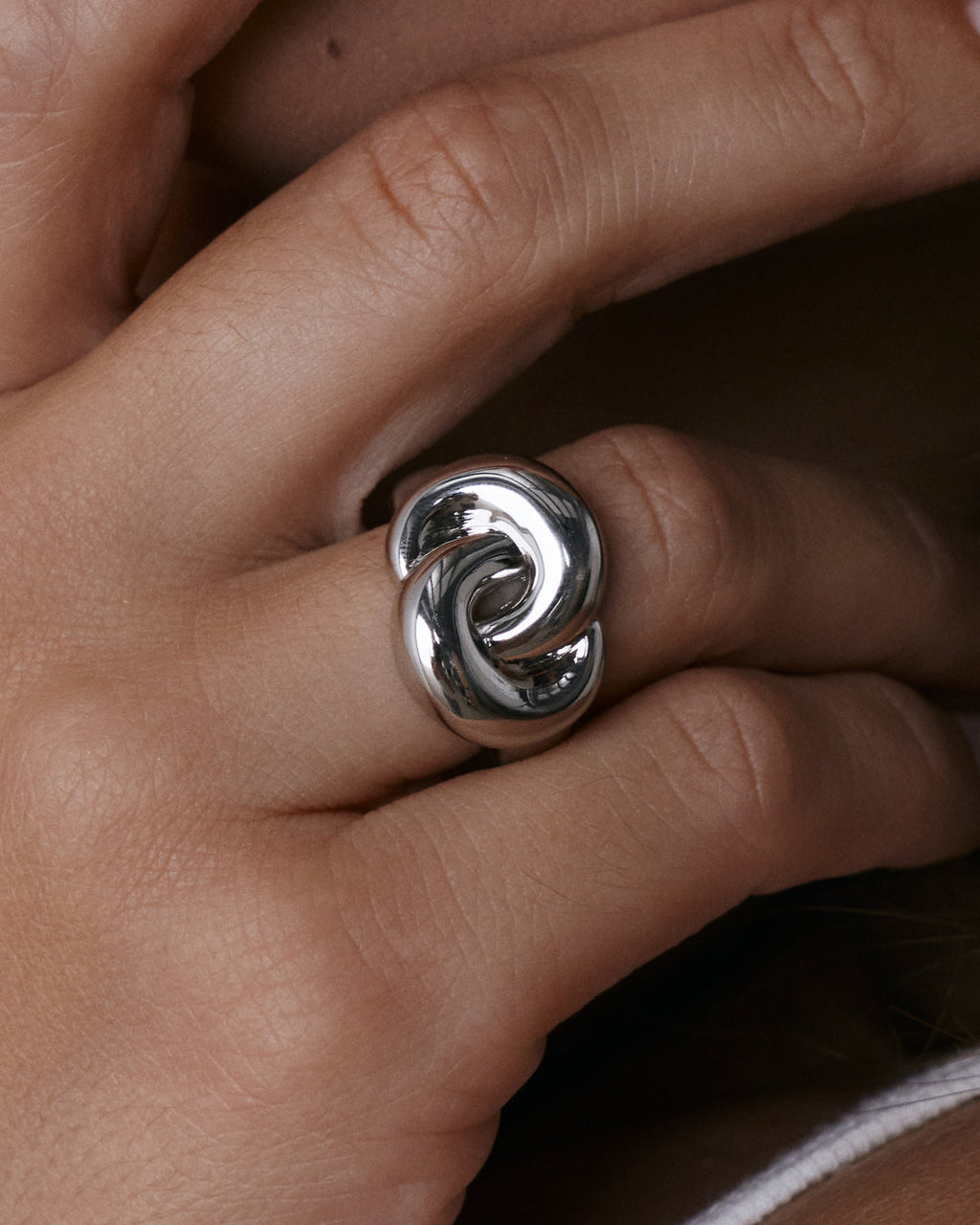 Solstice Knot Ring - Silver — alternate view