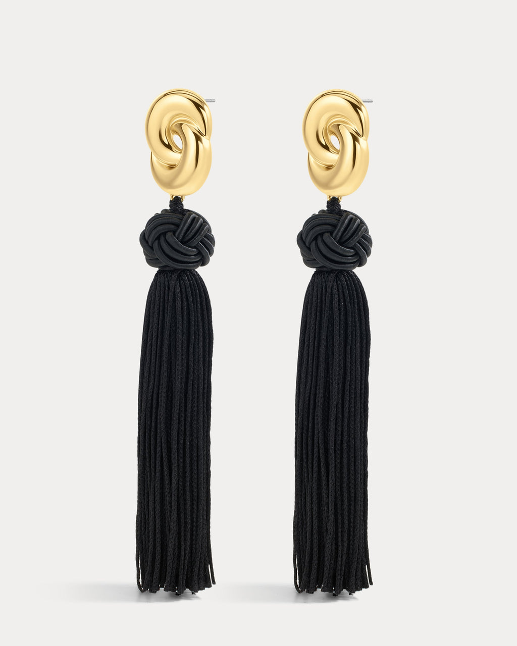 Solstice Knot Tassel Earrings - Gold