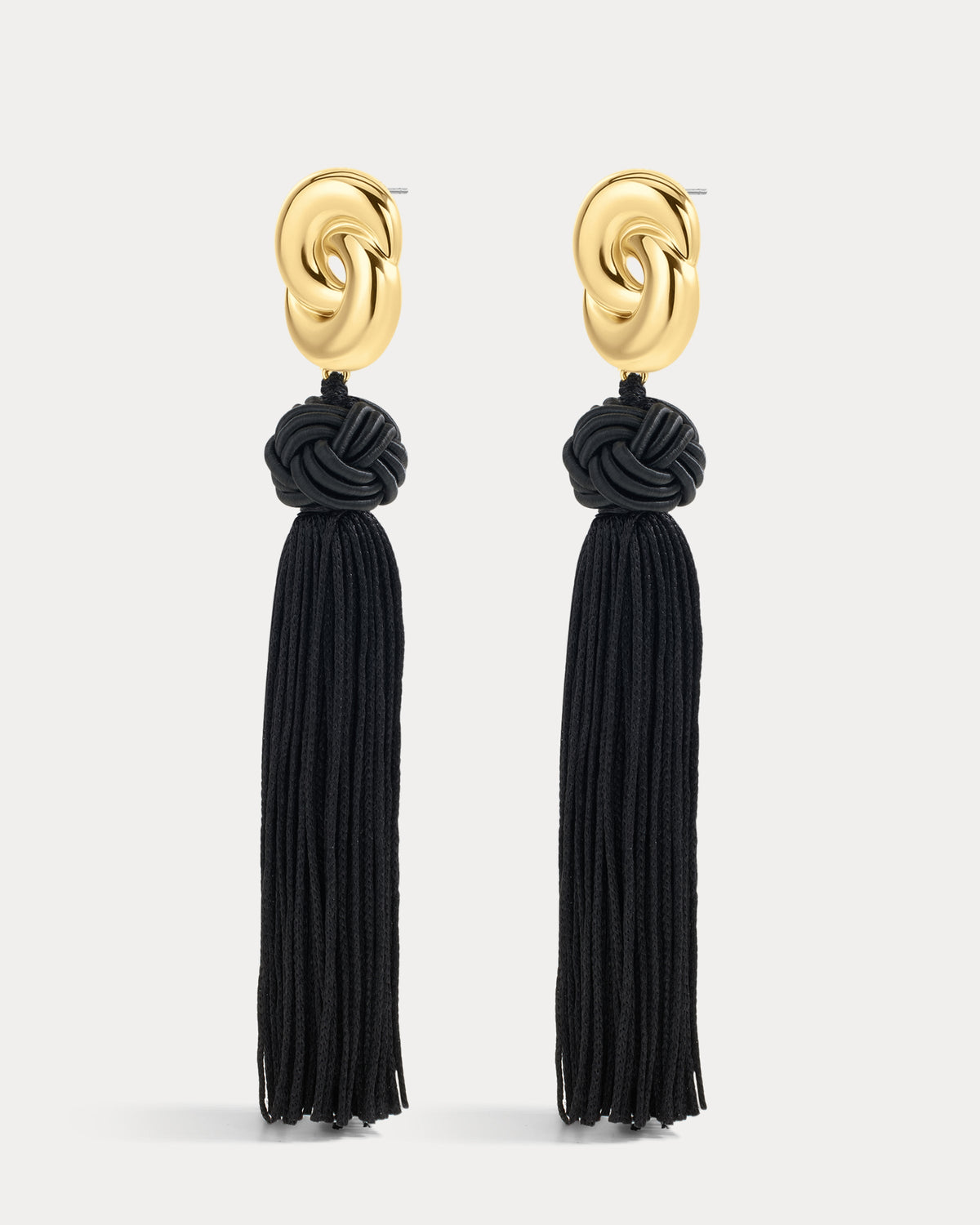Solstice Knot Tassel Earrings - Gold