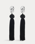 Solstice Knot Tassel Earrings - Silver