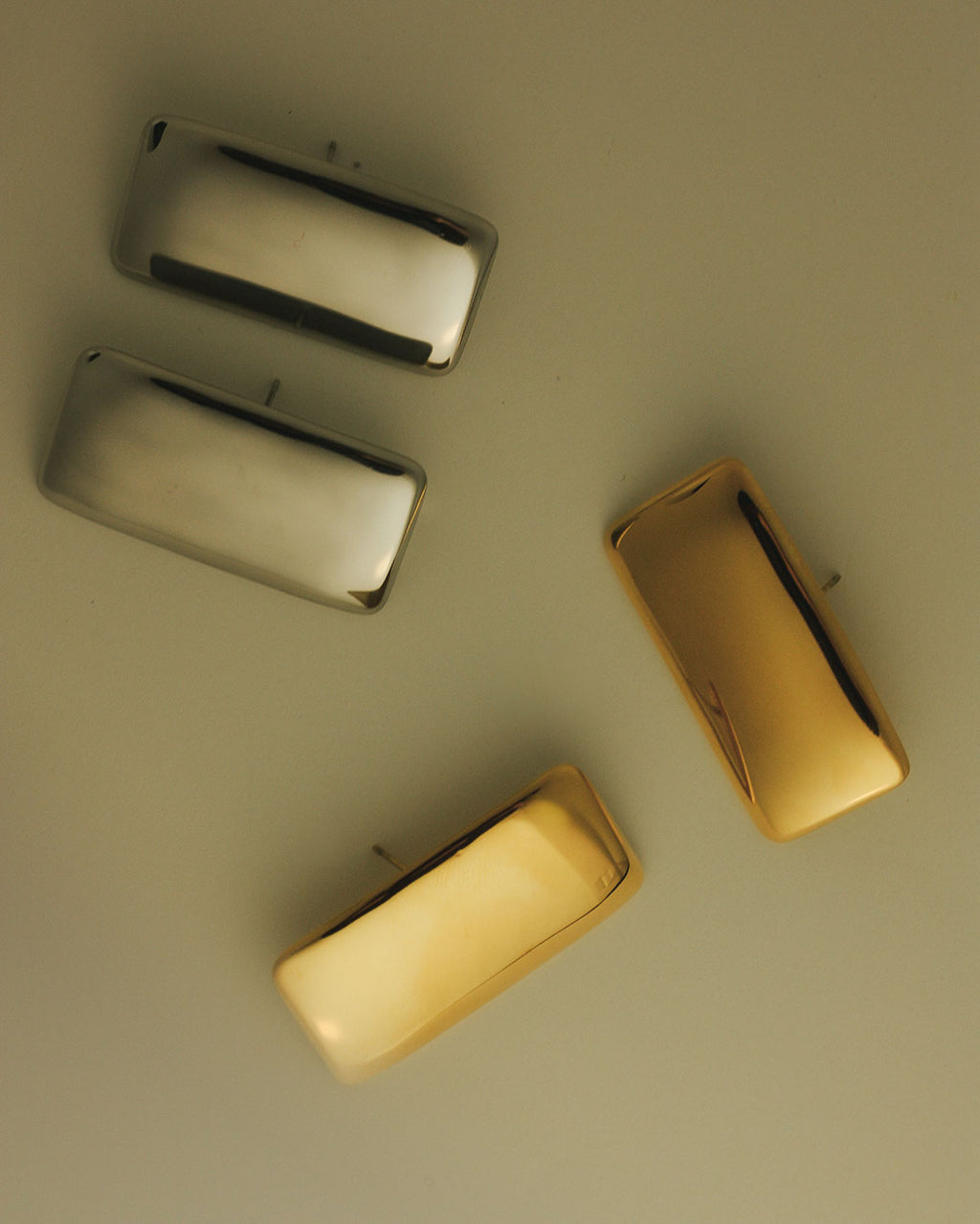 Solstice Metal Studs - Gold in Silver - Earrings — alternate angle