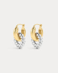 Two-Tone Rope Interlock Hoops - Gold