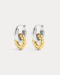 Two-Tone Rope Interlock Hoops - Silver